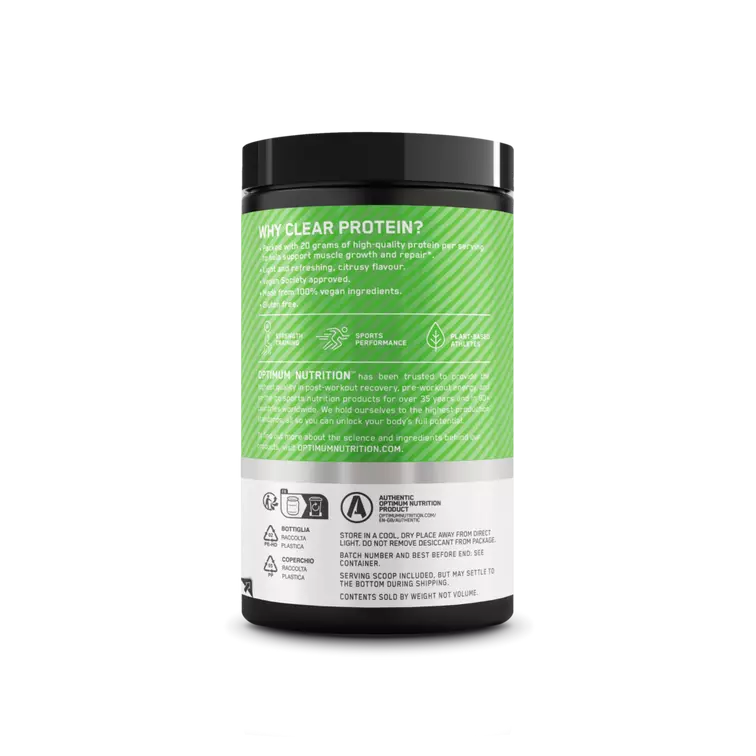 Optimum Nutrition Premium ON Clear Protein 100% Plant Protein Isolate