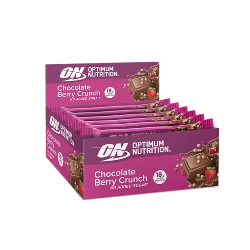 Optimum Nutrition Premium Chocolate Berry Crunch Protein Bar - 18g high protein