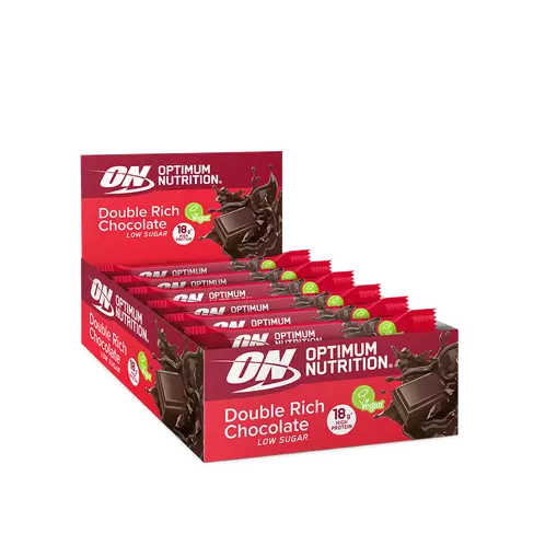 Optimum Nutrition Premium Double Rich Chocolate Vegan Protein Bar - 18g high protein
