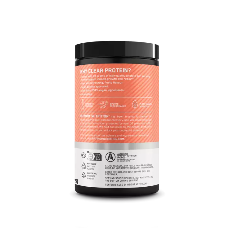 Optimum Nutrition Premium ON Clear Protein 100% Plant Protein Isolate