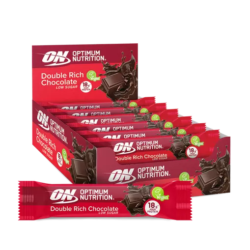 Optimum Nutrition Premium Double Rich Chocolate Vegan Protein Bar - 18g high protein
