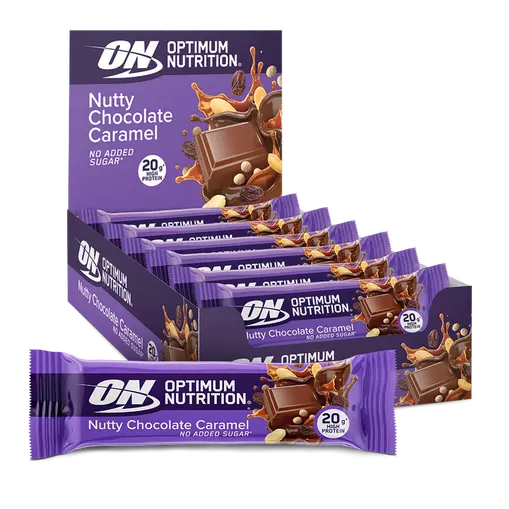 Optimum Nutrition Premium Nutty Chocolate Caramel Protein Bar - 20g high protein